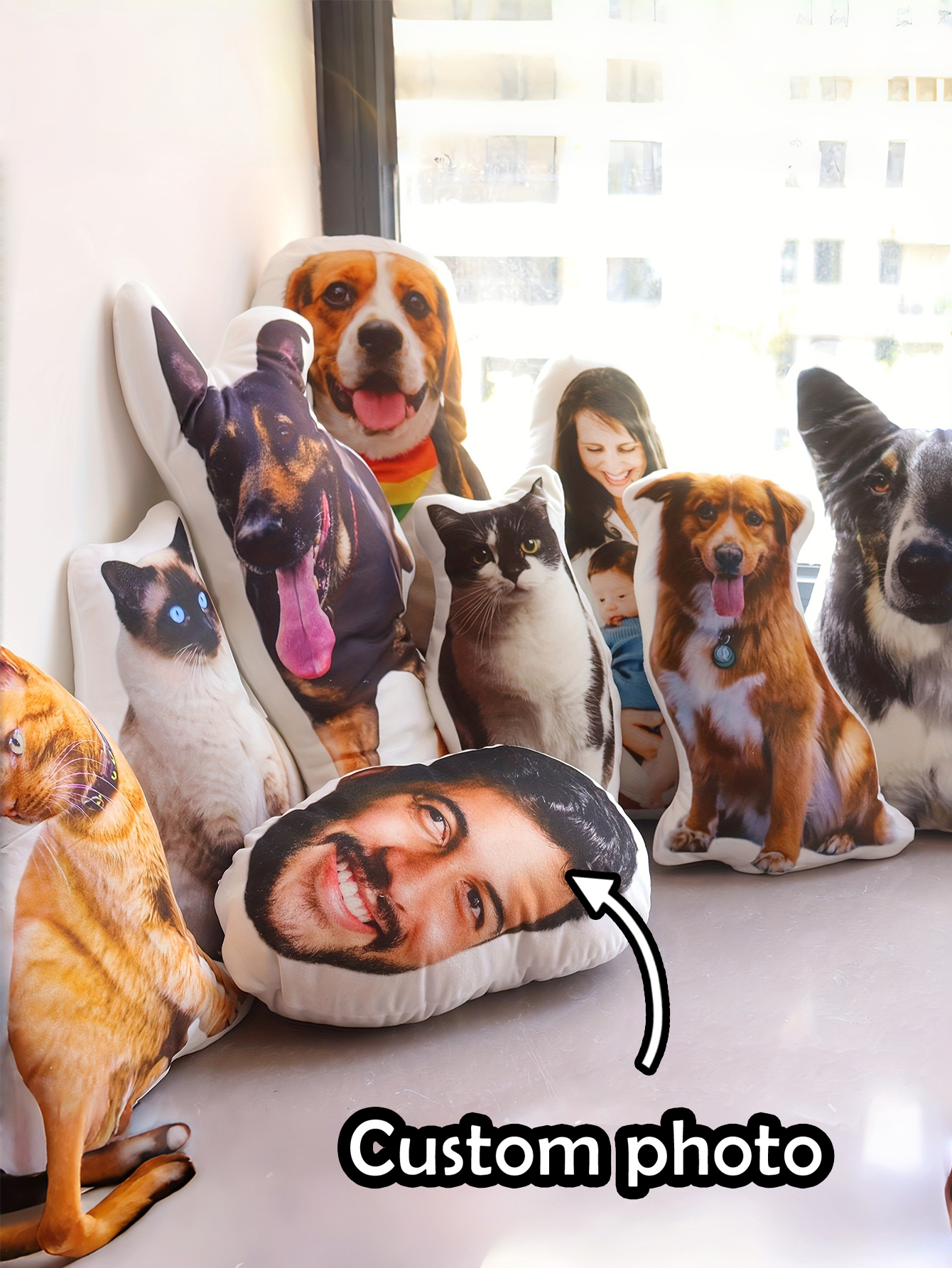 Personalized Big Head Photo Pillow